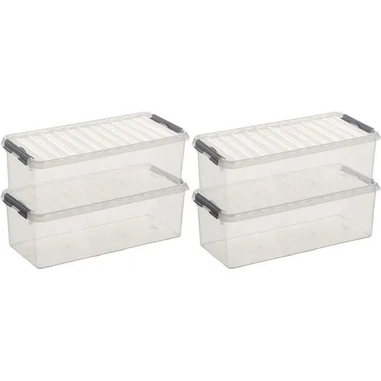 Weekendaanbieding Sunware opbergbox - 6x - transparant - 9.5L - 48 x 19 x 15 cm - Opbergbox