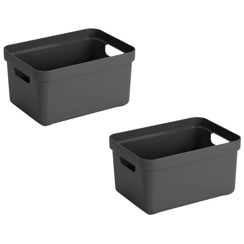 Sunware Opbergbox Sigma - 5x stuks - kunststof - antraciet - 5 liter - Opbergbox Exclusieve Aanbieding