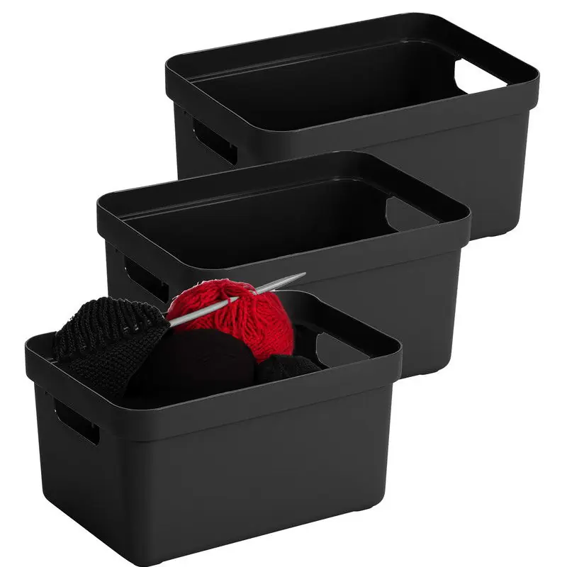 Laatste Versie Sunware Opbergbox Sigma - 3x stuks - kunststof - zwart - 5 liter - Opbergbox