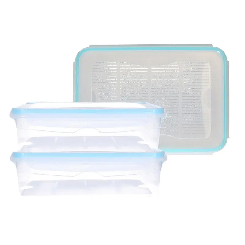 Voorraadbakjes - 3x - met deksel - 2.6 L - bewaarbakjes - mealprep - Vershoudbakjes Koop Online