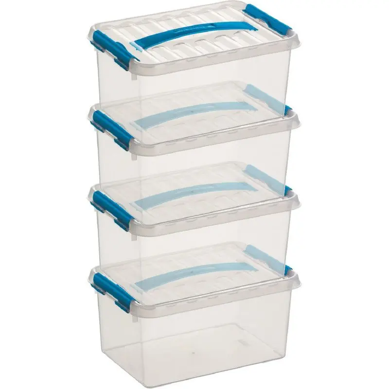 Trendy Sunware opbergbox - 8x - transparant - 6L - 30 x 20 x 14 cm - Opbergbox
