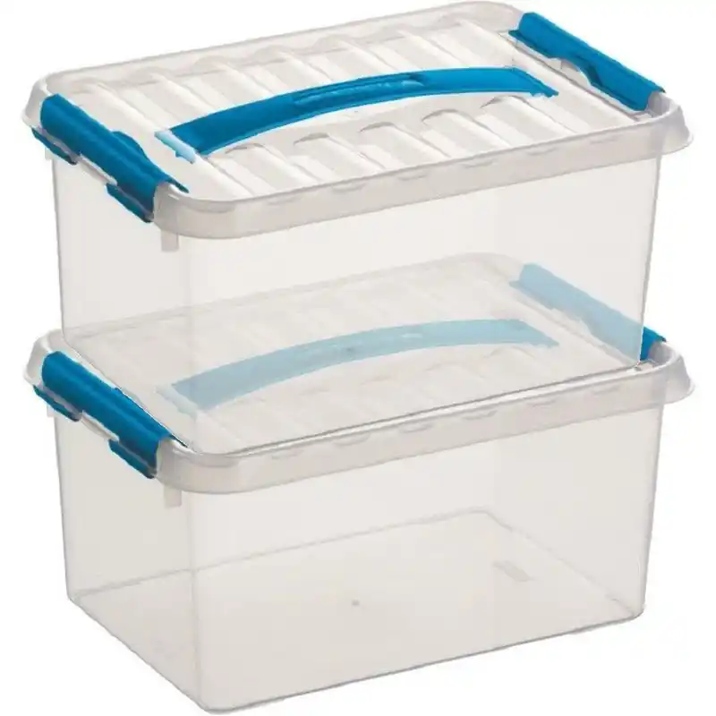 Express Levering Sunware opbergbox - 2x - transparant - 6L - 30 x 20 x 14 cm - Opbergbox
