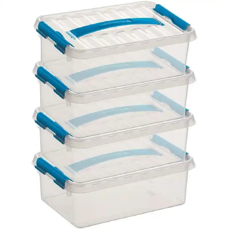 Gratis Retour Sunware opbergbox - 4x - transparant - 4L - 30 x 20 x 10 cm - Opbergbox