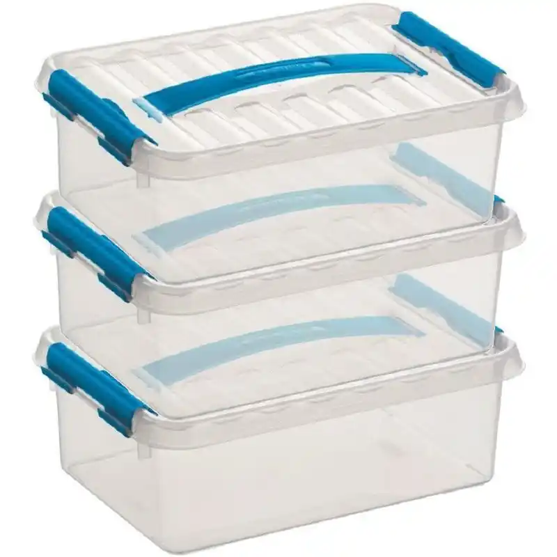 Aanbieding Sunware opbergbox - 3x - transparant - 4L - 30 x 20 x 10 cm - Opbergbox