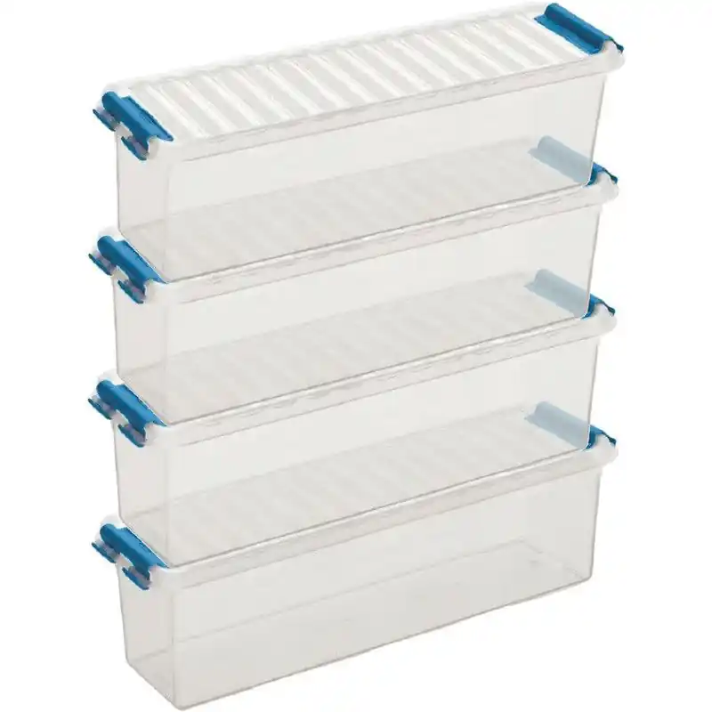 Dagaanbieding Sunware opbergbox - 6x - transparant - 1.3L - 27 x 8 x 9 cm - Opbergbox