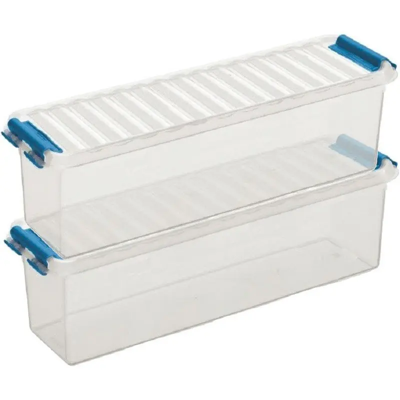 Lage Kosten Sunware opbergbox - 2x - transparant - 1.3L - 27 x 8 x 9 cm - Opbergbox
