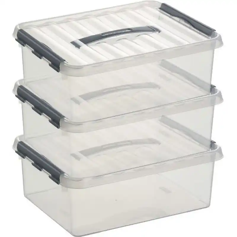 Flitsaanbieding Sunware opbergbox - 3x - transparant - 12L - 40 x 30 x 14 cm - Opbergbox
