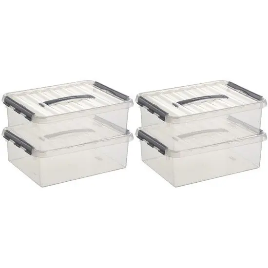 Direct Verzonden Sunware opbergbox - 8x - transparant - 10L - 40 x 30 x 11 cm - Opbergbox
