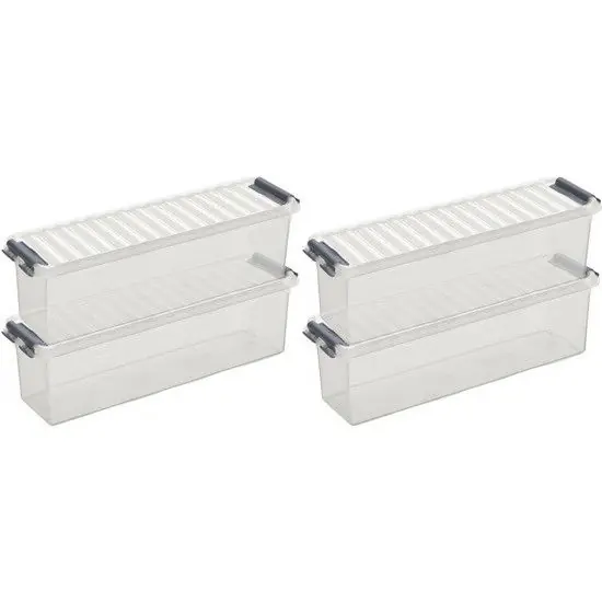Beperkte Voorraad Sunware opbergbox - 10x - transparant - 1.3L - 27 x 8 x 9 cm - Opbergbox