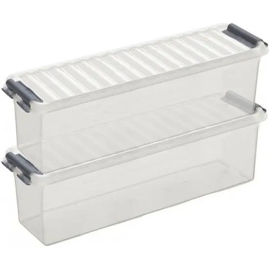 Alleen Vandaag Sunware opbergbox - 2x - transparant - 1.3L - 27 x 8 x 9 cm - Opbergbox