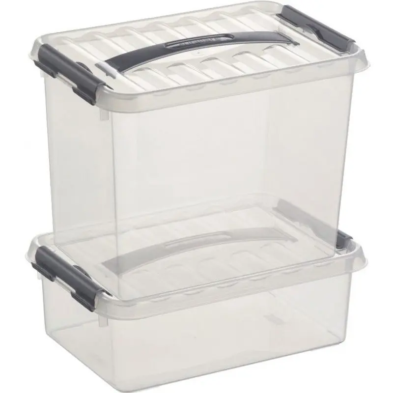2x Kunststof stapelbare opbergbak 4 en 9 liter 30 cm - Opbergbox Beperkte Voorraad