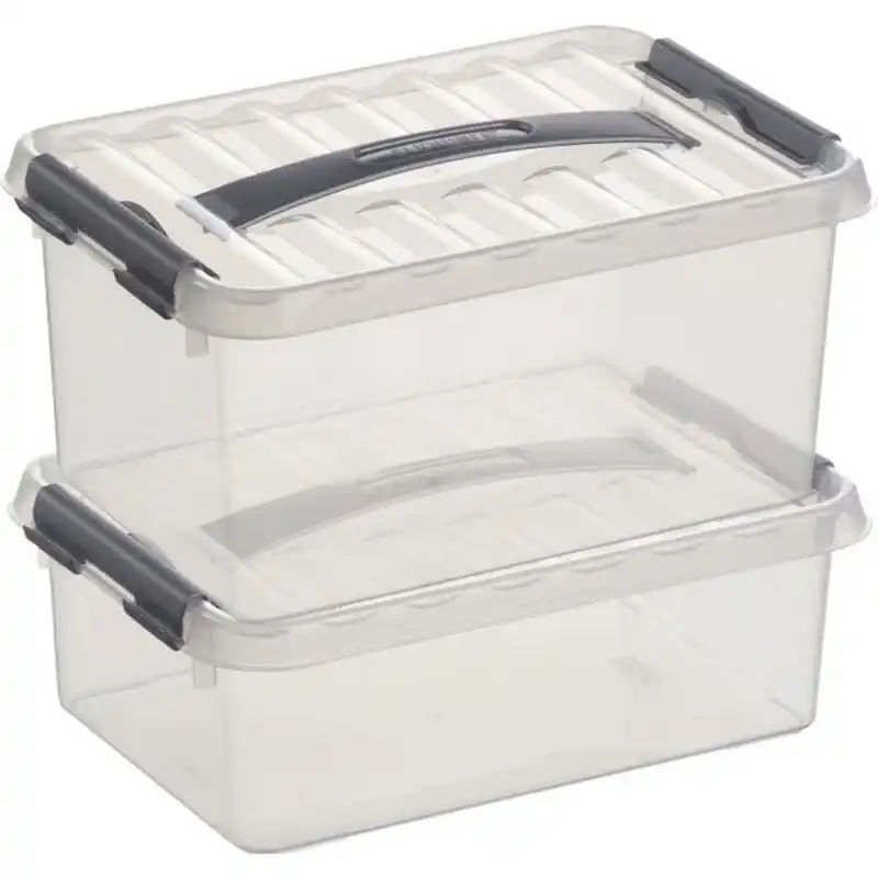 2x Kunststof stapelbare opbergbak 4 en 6 liter 30 cm - Opbergbox Beste Prijs
