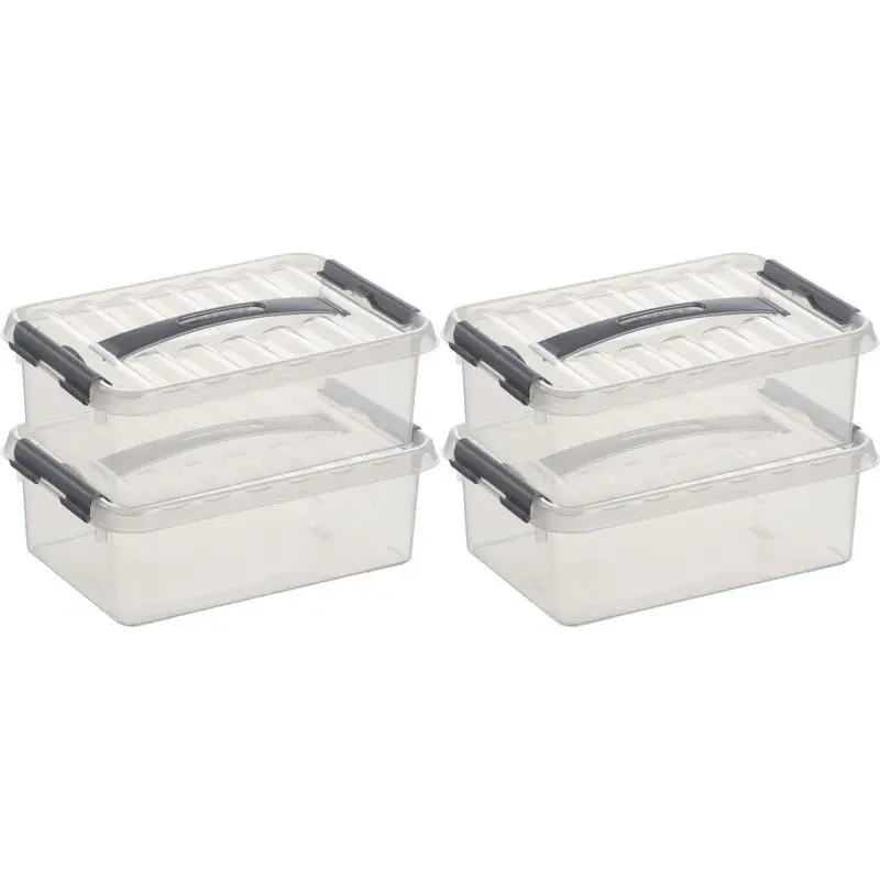 Bulkbestelling Sunware opbergbox - 6x - transparant - 4L - 30 x 20 x 10 cm - Opbergbox