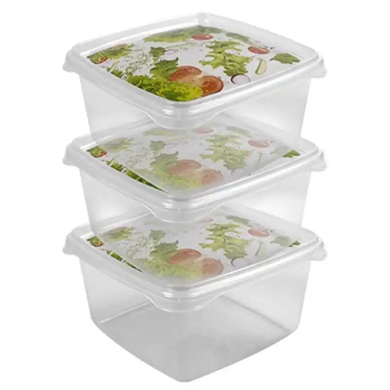 6x Voedsel plastic bewaarbakjes 1,3 liter transparant - Vershoudbakjes Gecertificeerd