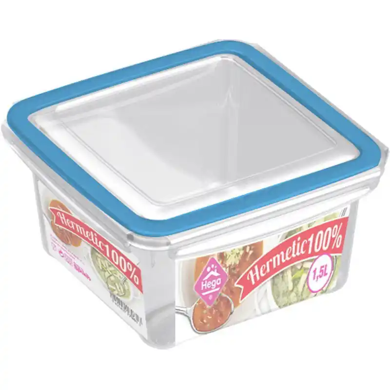 Budget Hega Hogar vershoudbakje - 5x - 1,5 liter - transparant - kunststof - Vershoudbakjes