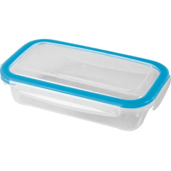 Vershoudbakje - 5x - transparant/blauw - 0,5 liter - 19 x 11 x 5 cm - Vershoudbakjes Op = Op