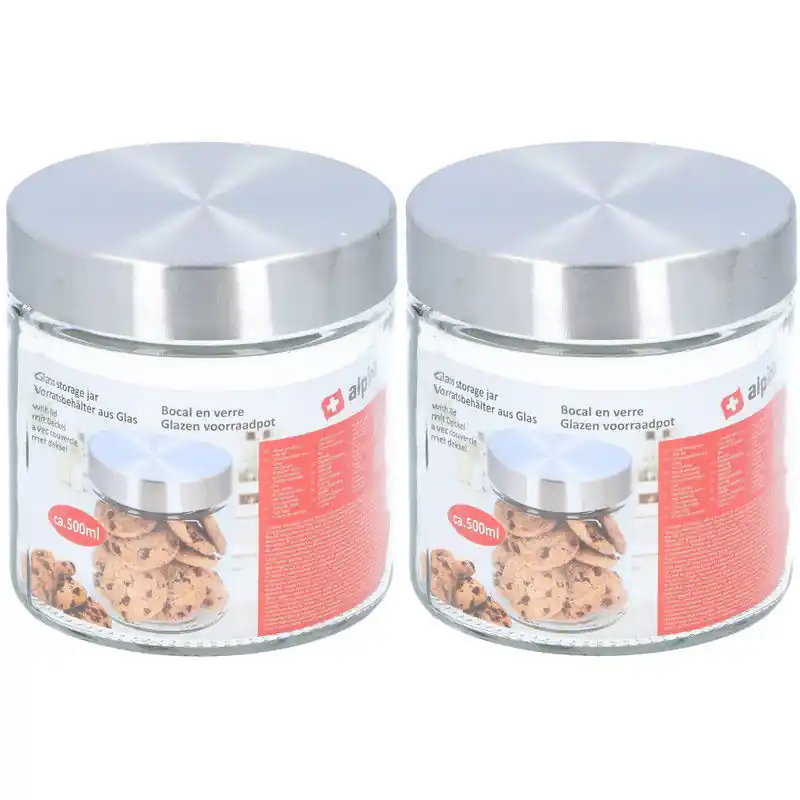 2x Glazen luxe voorraadbus 12 cm - Voorraadpot Nu Kopen