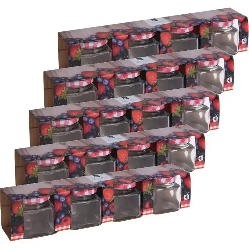 Excellent Houseware Inmaak/weckpotjes - 75 ml - 20x stuks - Weckpotten Authentiek