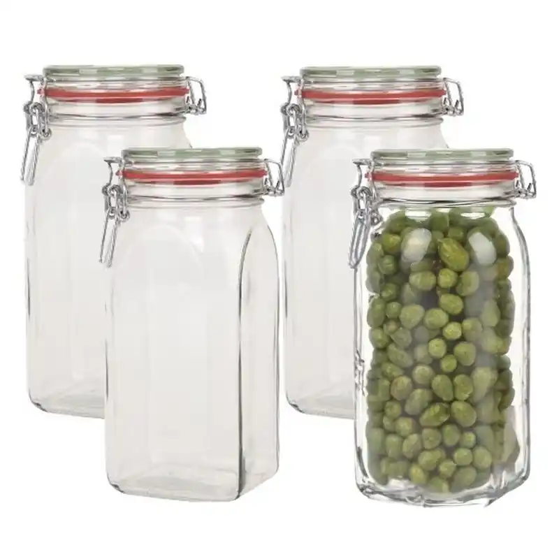 Weckpot - 6x stuks - 1500 ml - 1,5L - inmaakpot - met rubberen ring - Weckpotten Lage Prijs