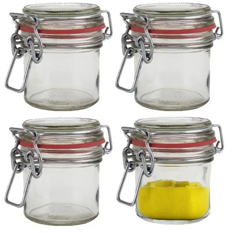 Weckpot/inmaakpot - 12x - glas - 100 ml - beugelsluiting - transparant - Weckpotten Dagaanbieding