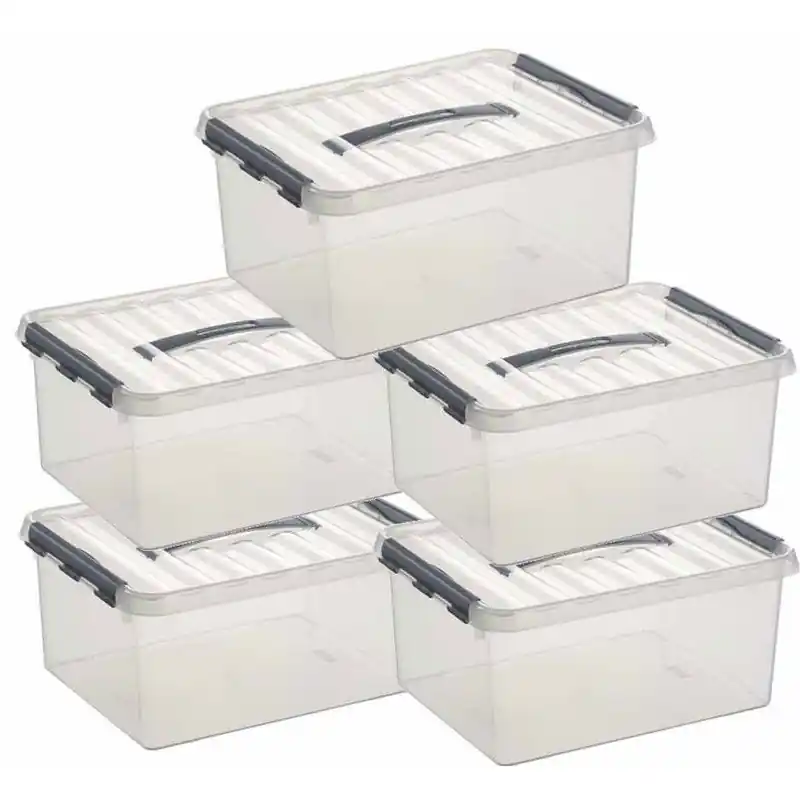 Goedkoop Sunware opbergbox - 8x - transparant - 15L - 40 x 30 x 18 cm - Opbergbox