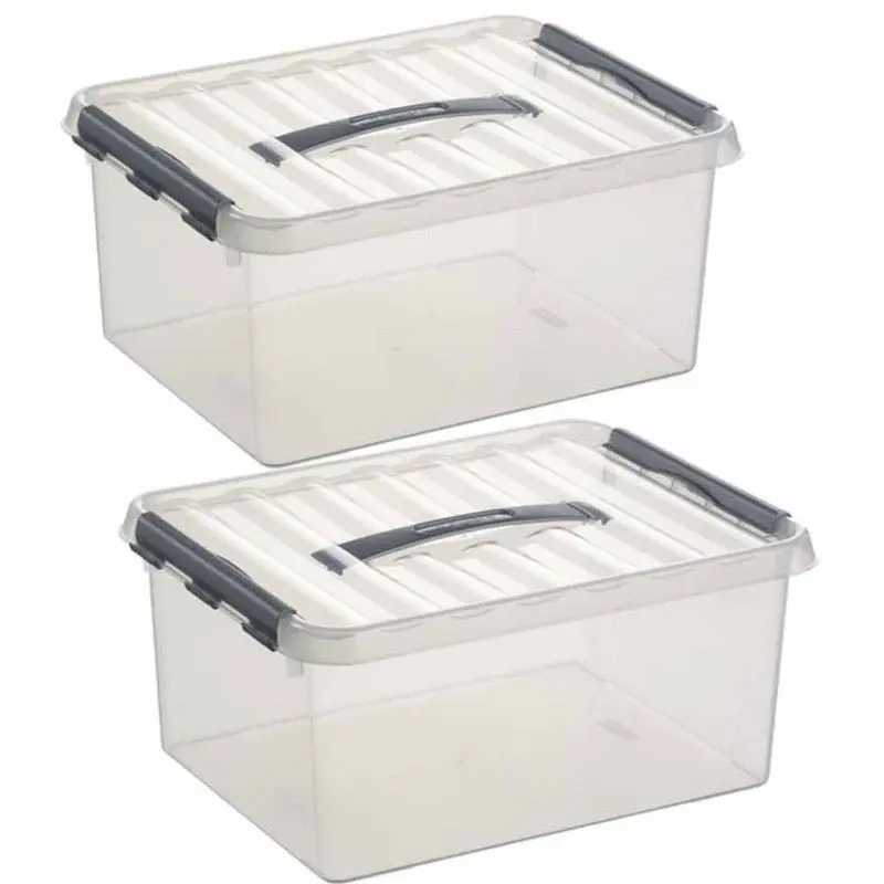 Finale Uitverkoop Sunware opbergbox - 2x - transparant - 15L - 40 x 30 x 18 cm - Opbergbox