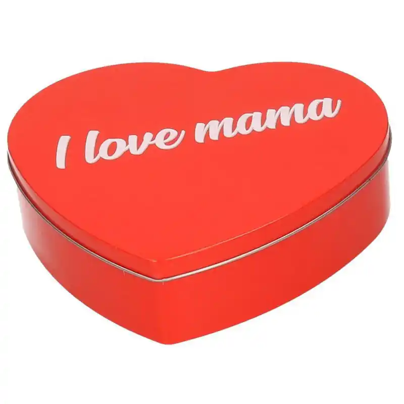 Rood I Love Mama hart snoeptrommel 18 cm - Voorraadblikken Beperkte Voorraad