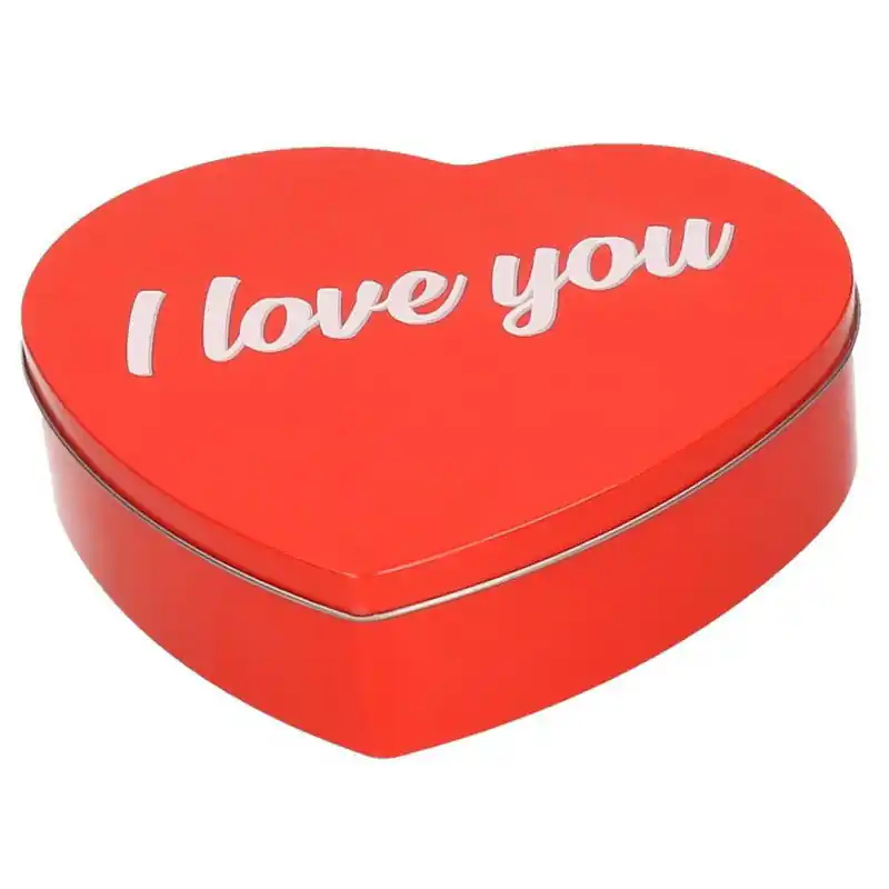 Betrouwbaar Snoepblik - 1x - 19 cm - aluminium - rood - valentijnsdag - cadeau - Voorraadblikken