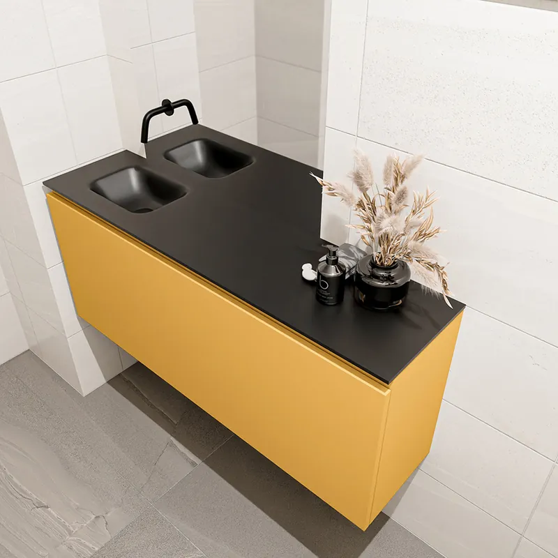Nieuw Model Mondiaz Olan 120cm toiletmeubel ocher met wastafel urban links geen kraangat