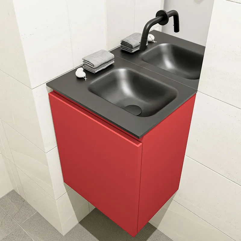 Favoriet Mondiaz Olan 40cm toiletmeubel fire met wastafel urban rechts geen kraangat