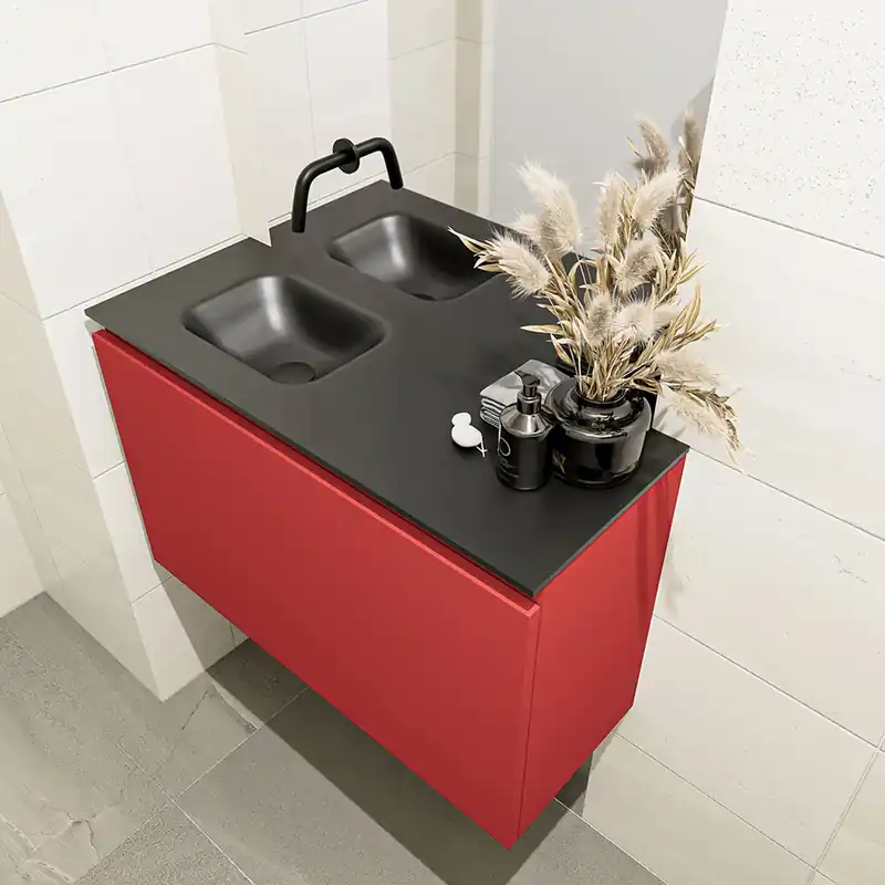 Beste Prijs Mondiaz Olan 80cm toiletmeubel fire met wastafel urban links geen kraangat