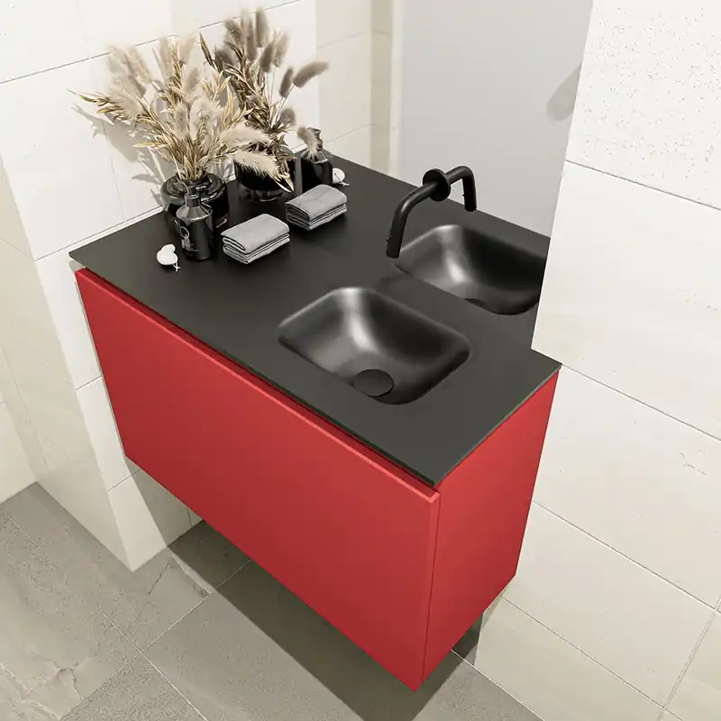Beste Prijs Mondiaz Olan 80cm toiletmeubel fire met wastafel urban rechts geen kraangat