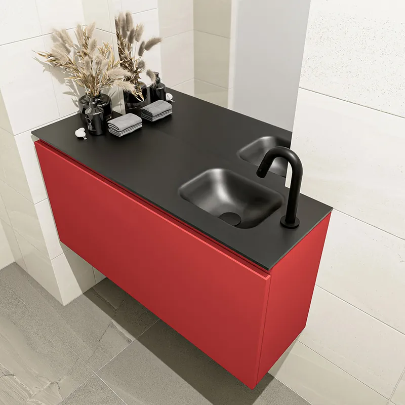 Laatste Kans Mondiaz Olan 100cm toiletmeubel fire met wastafel urban rechts 1 kraangat