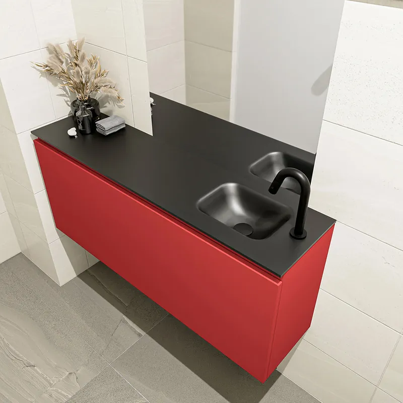 Nu Kopen Mondiaz Olan 120cm toiletmeubel fire met wastafel urban rechts 1 kraangat