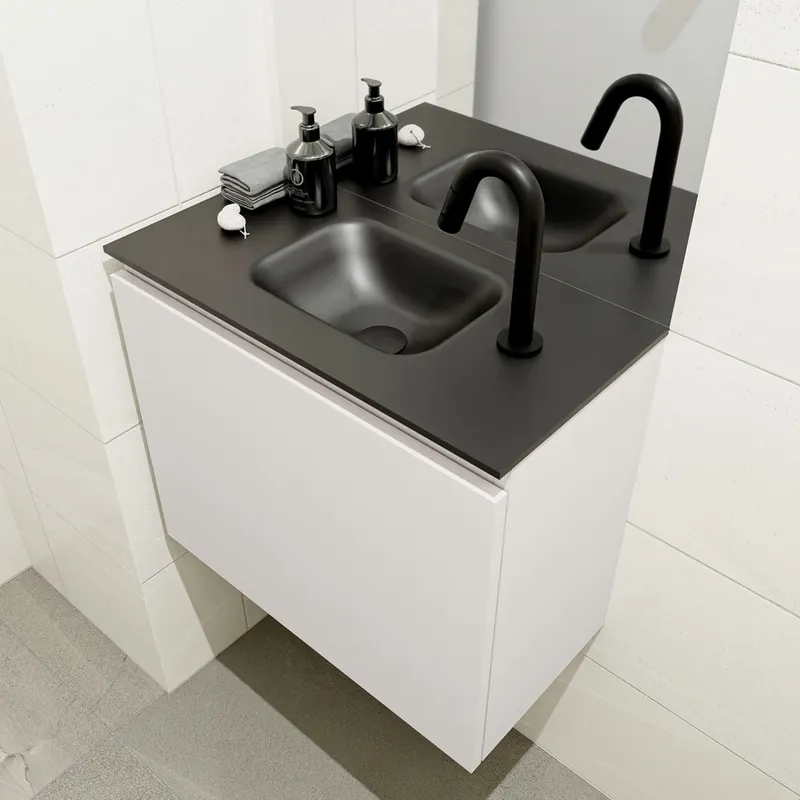Nieuw Model Mondiaz Olan 60cm toiletmeubel linen met wastafel urban midden 1 kraangat