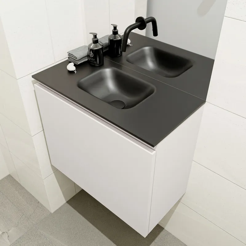 Exclusief Mondiaz Olan 60cm toiletmeubel linen met wastafel urban midden geen kraangat