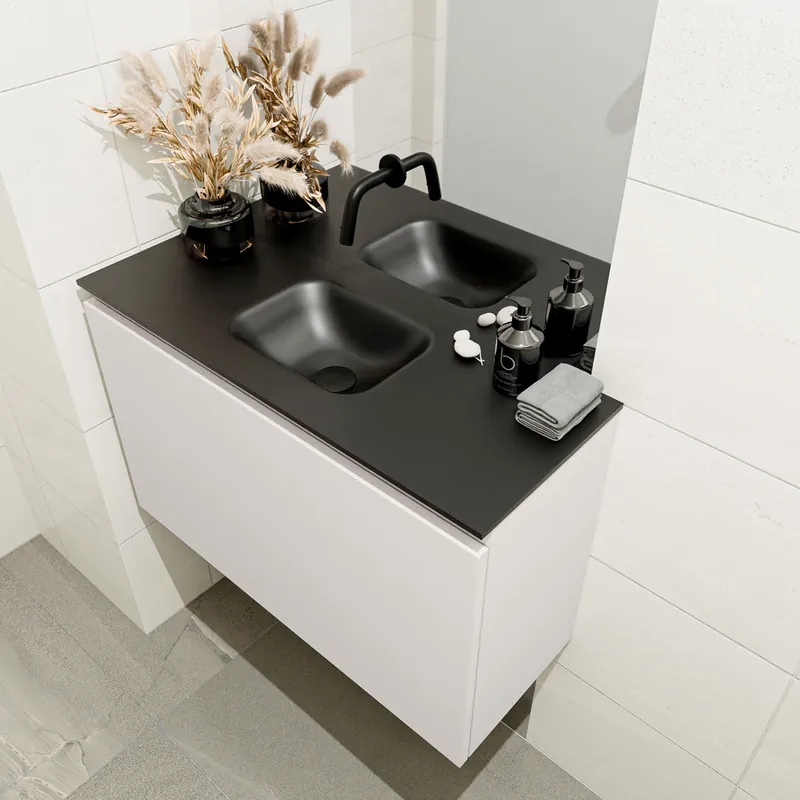 Premium Mondiaz Olan 80cm toiletmeubel linen met wastafel urban midden geen kraangat