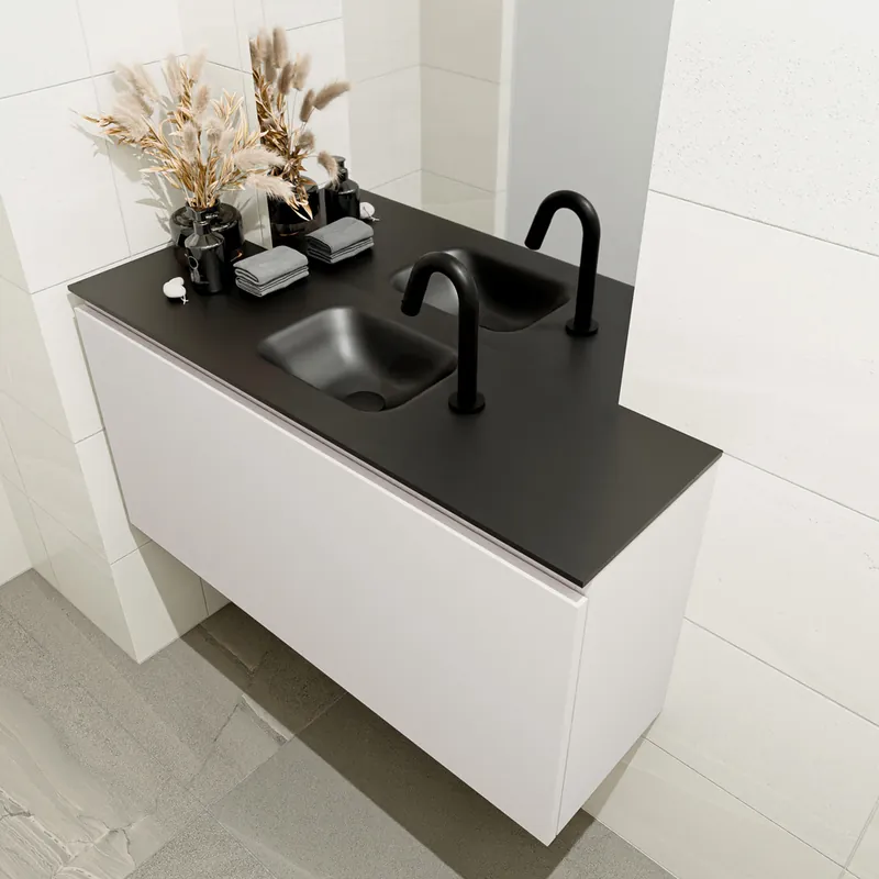 Veilige Betaling Mondiaz Olan 100cm toiletmeubel linen met wastafel urban midden 1 kraangat