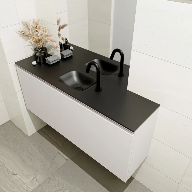 Tijdelijk Beschikbaar Mondiaz Olan 120cm toiletmeubel linen met wastafel urban midden 1 kraangat