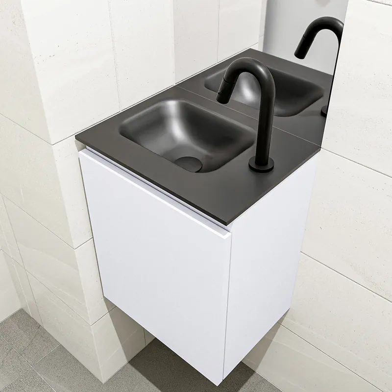 Korting Mondiaz Olan 40cm toiletmeubel cale met wastafel urban links 1 kraangat
