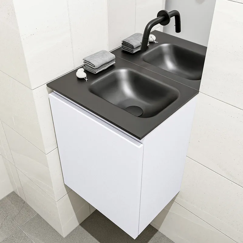 Beperkt Aanbod Mondiaz Olan 40cm toiletmeubel cale met wastafel urban rechts geen kraangat