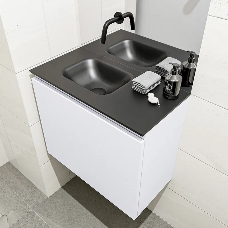 Korting Mondiaz Olan 60cm toiletmeubel cale met wastafel urban links geen kraangat