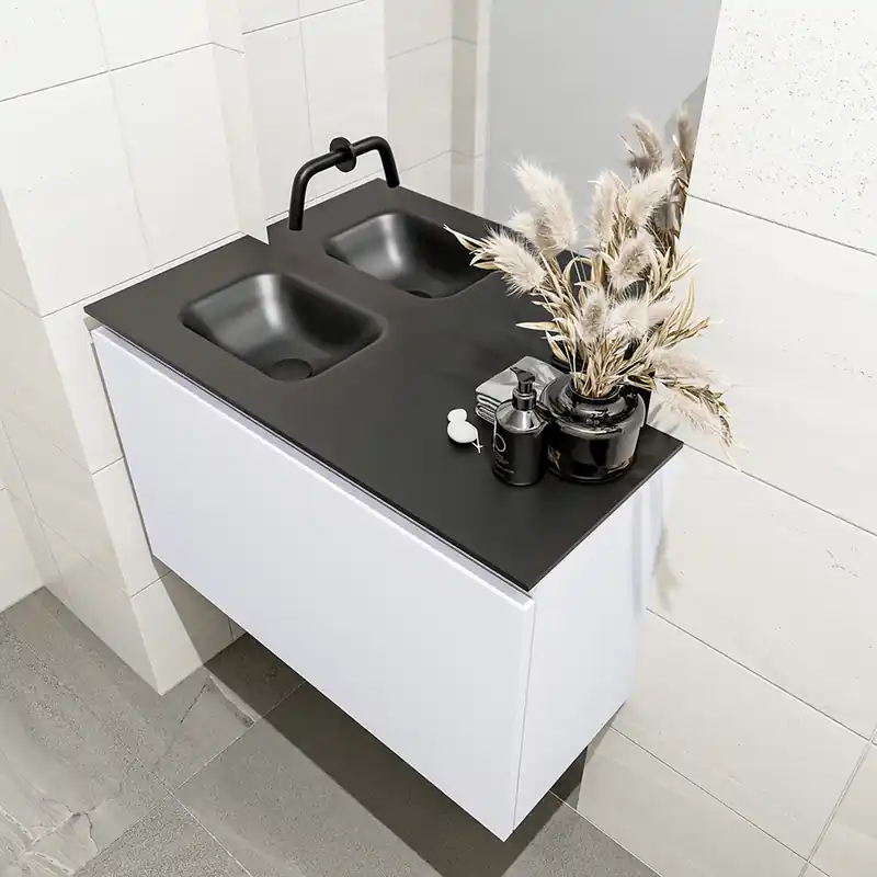 Voordeelprijs Mondiaz Olan 80cm toiletmeubel cale met wastafel urban links geen kraangat