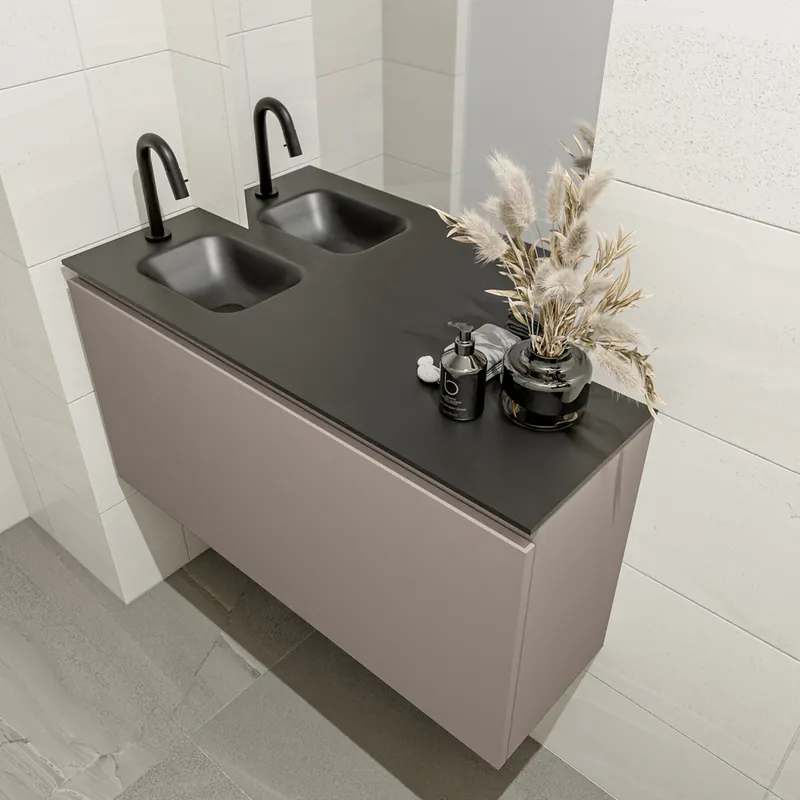 Veilige Betaling Mondiaz Olan 100cm toiletmeubel smoke met wastafel urban links 1 kraangat
