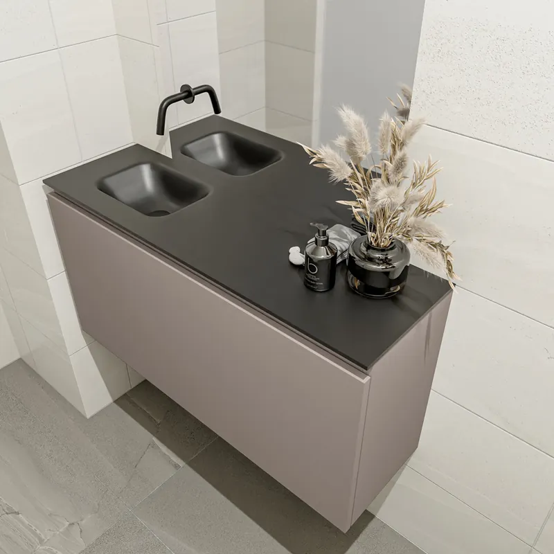 Koop Vandaag Mondiaz Olan 100cm toiletmeubel smoke met wastafel urban links geen kraangat