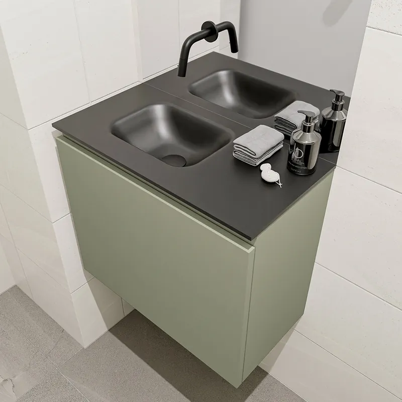 Must-Have Mondiaz Olan 60cm toiletmeubel army met wastafel urban links geen kraangat
