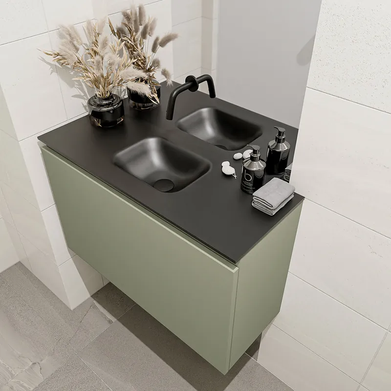 Bestel Nu Mondiaz Olan 80cm toiletmeubel army met wastafel urban midden geen kraangat