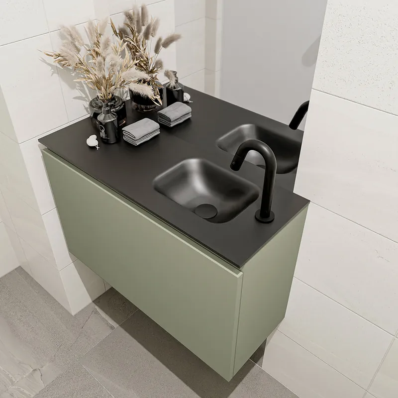 Bulkbestelling Mondiaz Olan 80cm toiletmeubel army met wastafel urban rechts 1 kraangat