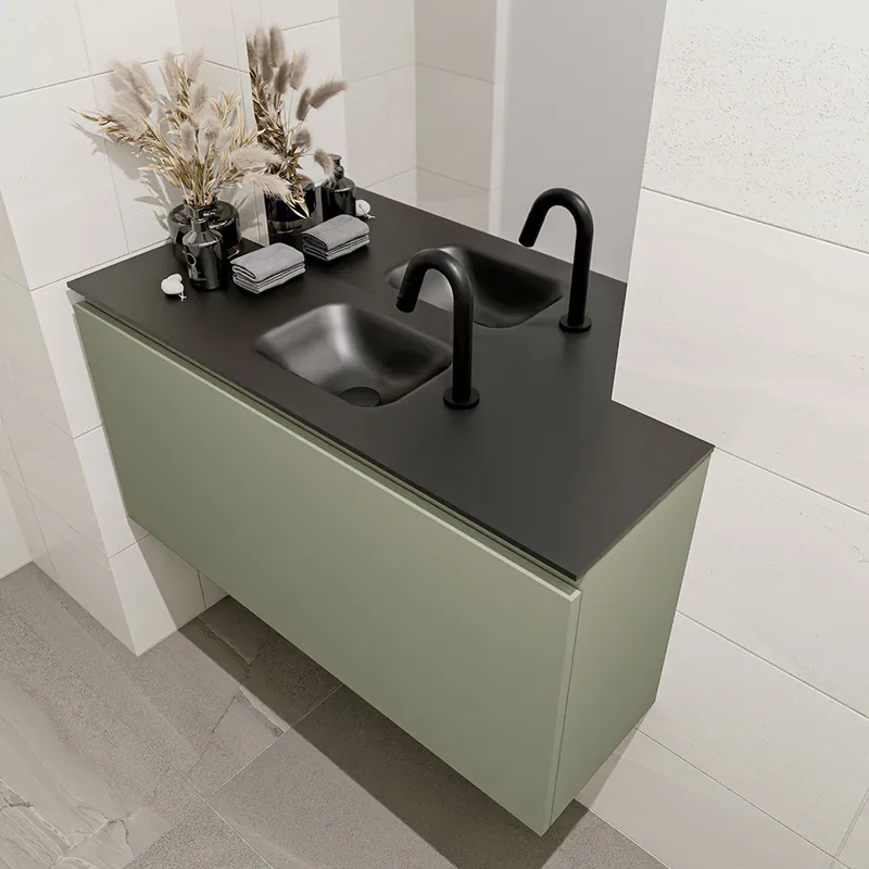 Trendy Mondiaz Olan 100cm toiletmeubel army met wastafel urban midden 1 kraangat