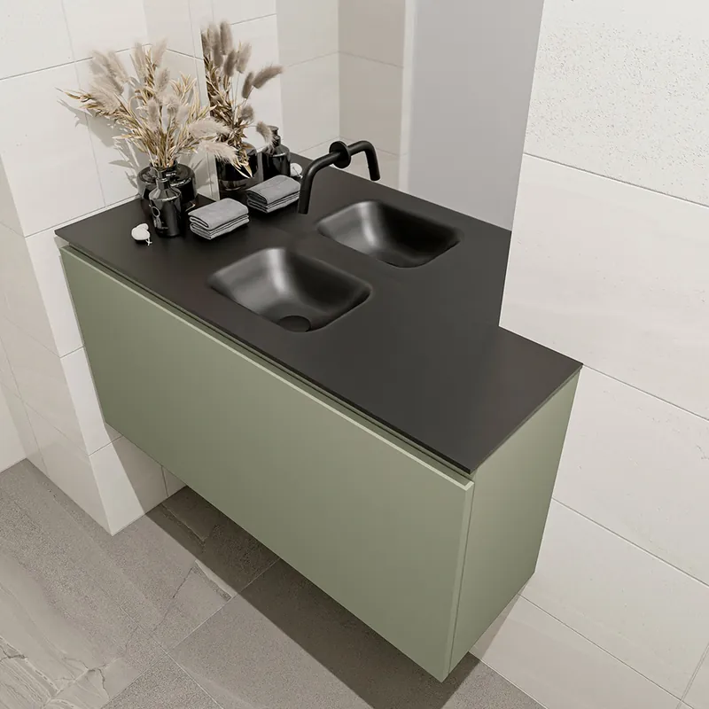 Premium Mondiaz Olan 100cm toiletmeubel army met wastafel urban midden geen kraangat